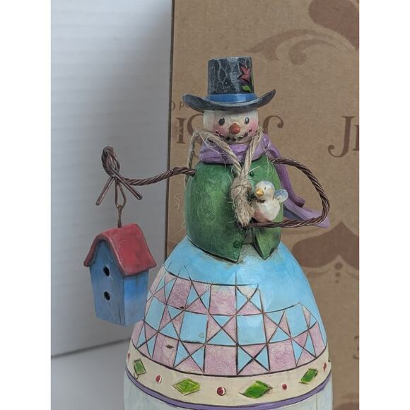 Jim Shore "Warm And Cozy" Snowman With Bird And Birdhouse. - Picture 2 of 12